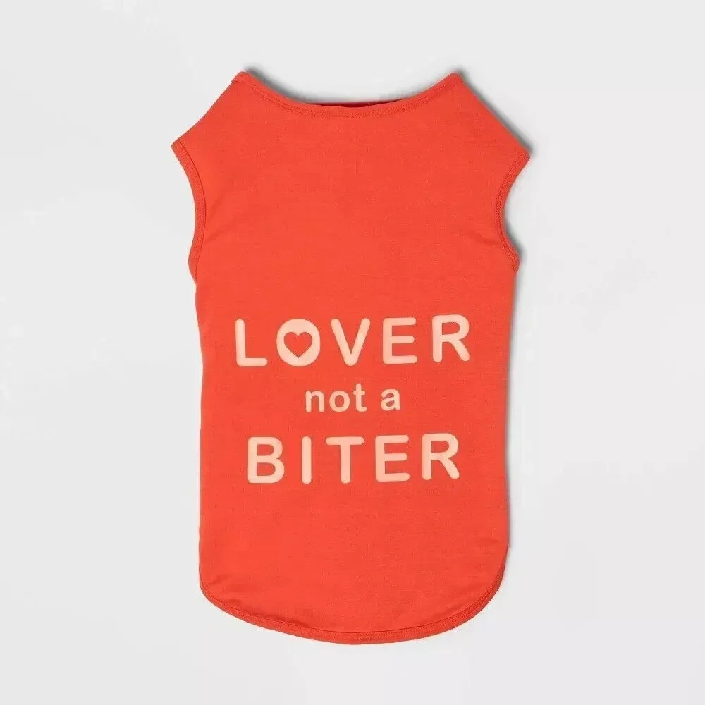 Boots & Barkley 'Lover Not a Biter' Dog Cat Tank Top Medium XL Pet Clothing New